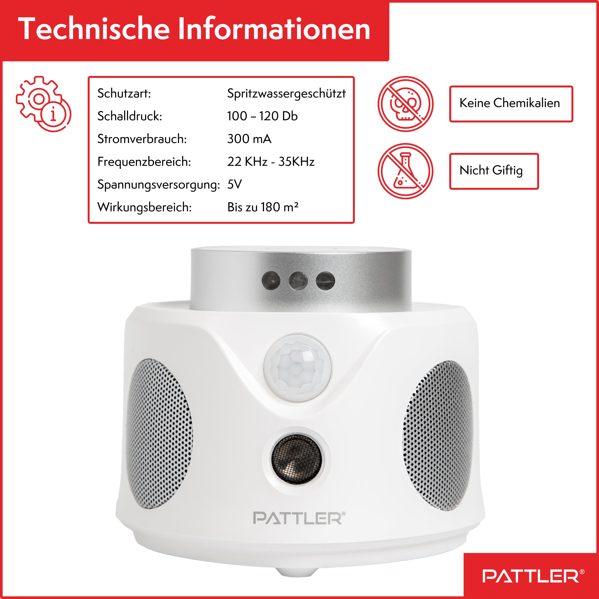 360° Ultraschall Mäuseabwehr