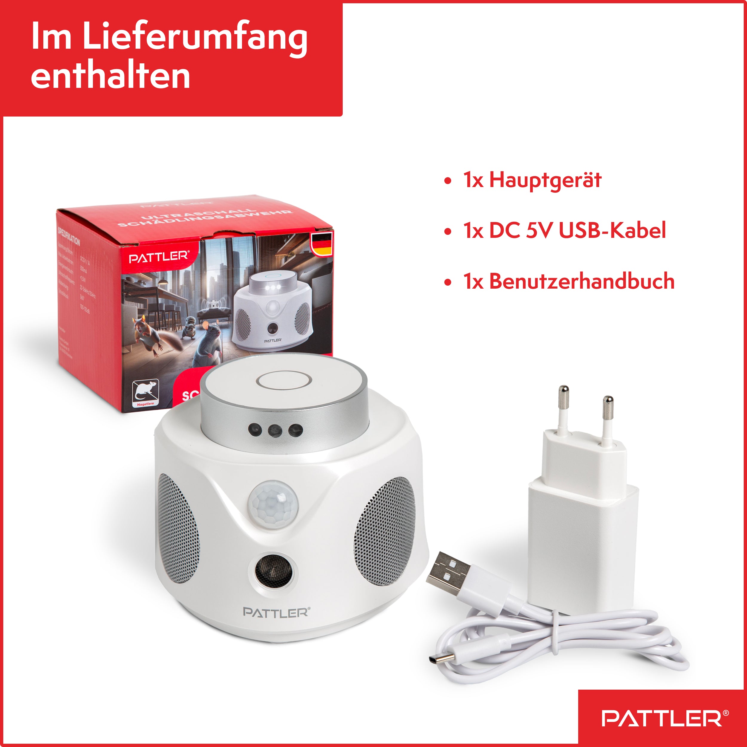 360° Ultraschall Mäuseabwehr